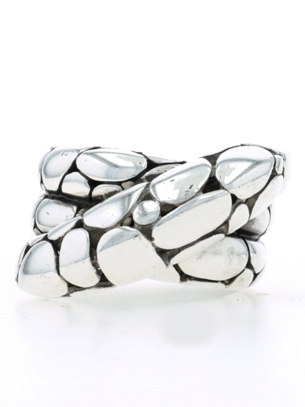 John Hardy Kali Twist Crossover Band - Sterling Silver 925 Statement Ring
